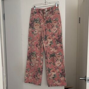 Sezane Floral Pink Jeans